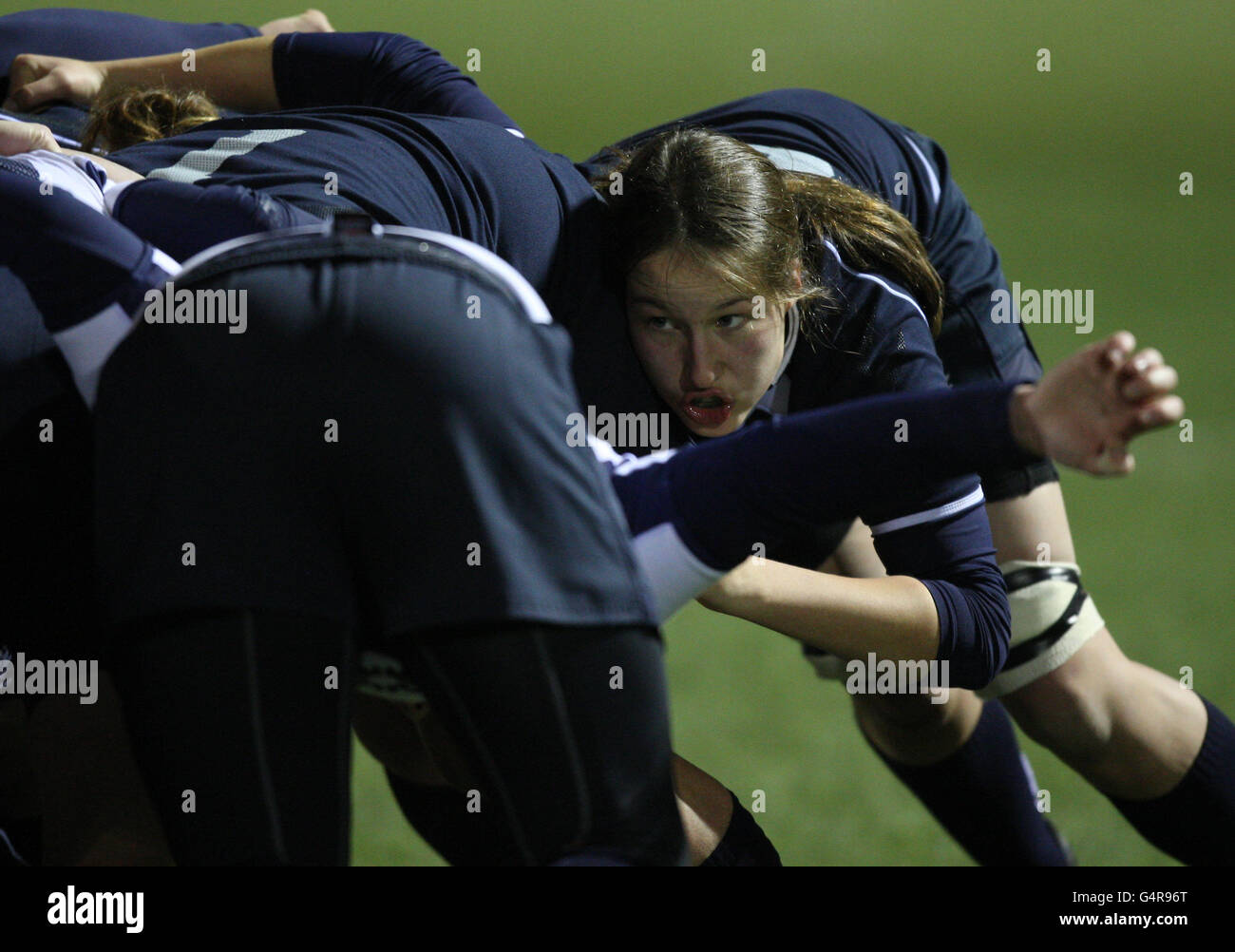 Rugby Union - Scotland Womens Series Match - Murrayfield. Azione nella Scotland Womens Series partita sul Murrayfield's Back Pitch a Edimburgo. Foto Stock