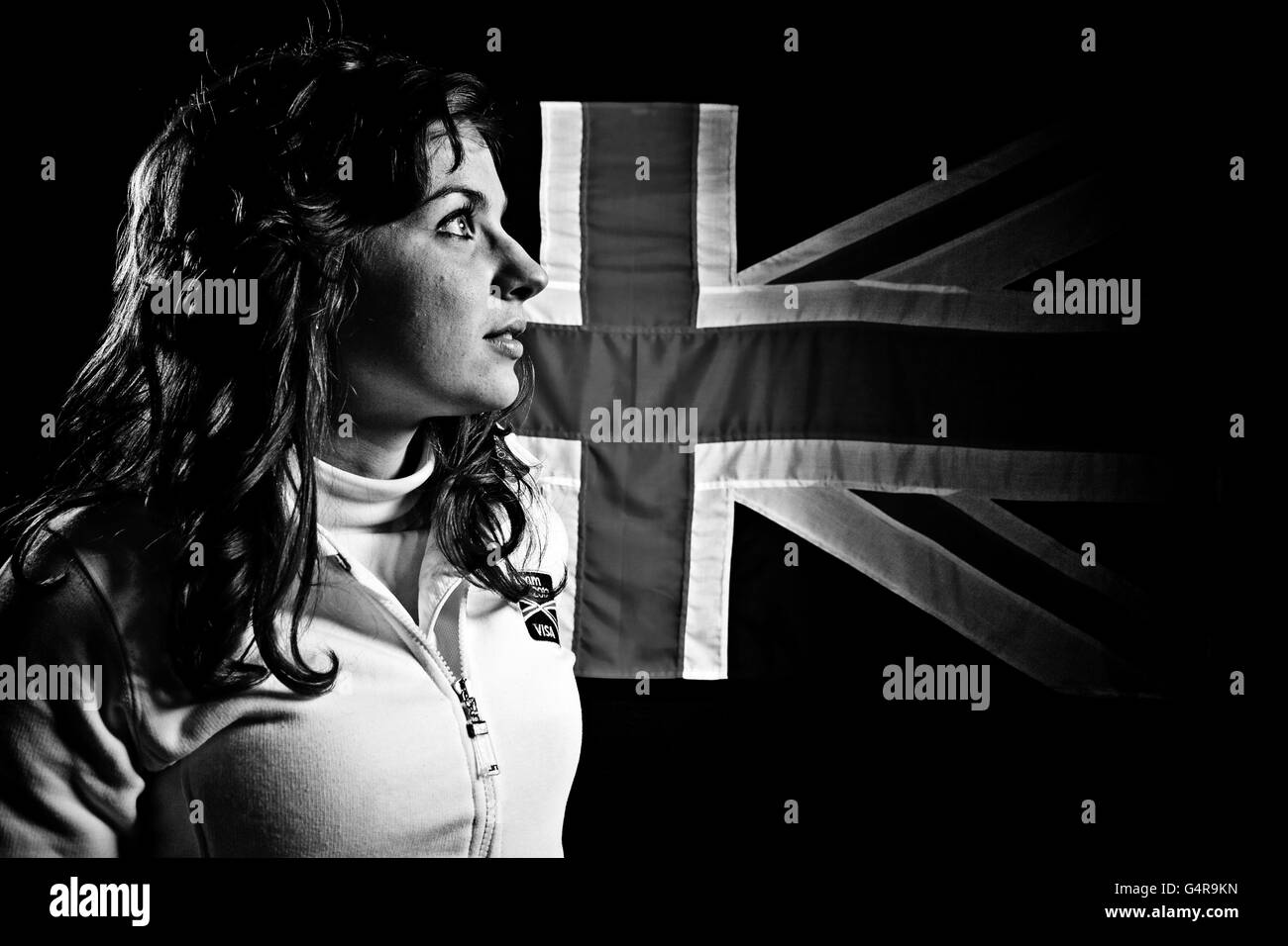 Il concorrente di Para-Dressage della Gran Bretagna Natasha Baker durante la fotocellula al Velodrome nel Parco Olimpico di Londra. Oltre 30 londinesi 2012 hopefuls si sono riuniti per prepararsi ai Giochi. Il Team 2012, presentato da Visa, sta raccogliendo fondi per 1,200 atleti britannici a www.team-2012.com. Foto Stock