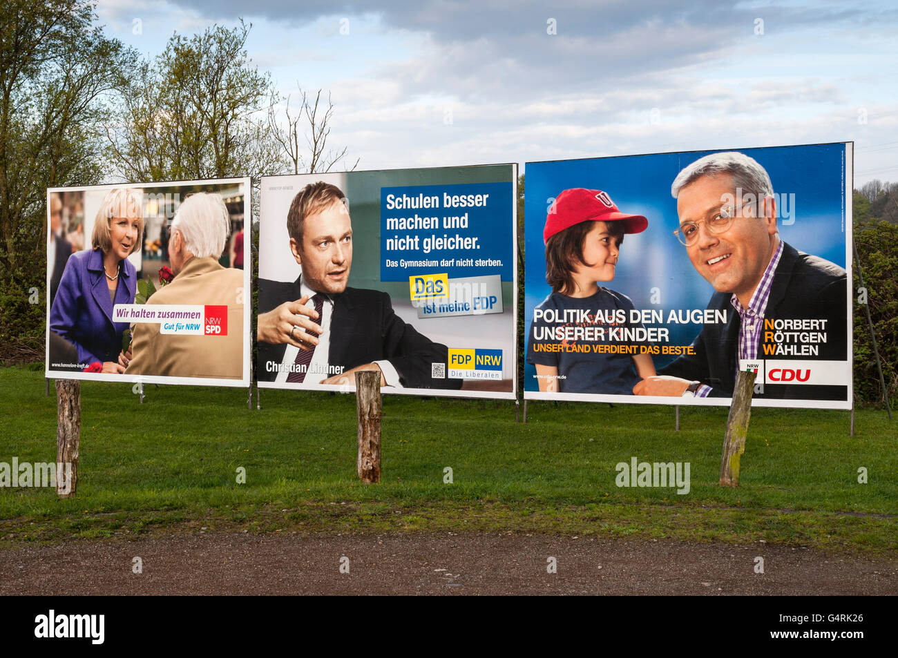 Tabellone candidato per le elezioni statali 2012 nella Renania settentrionale-Vestfalia Foto Stock