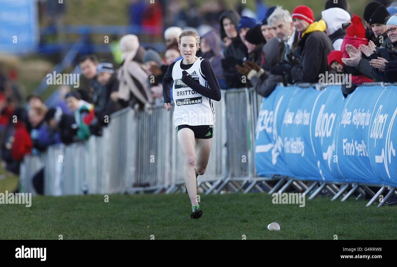 Atletica - Bupa grande Croce di Edimburgo Paese &AMP; Bupa grande inverno Run - Holyrood Park Foto Stock