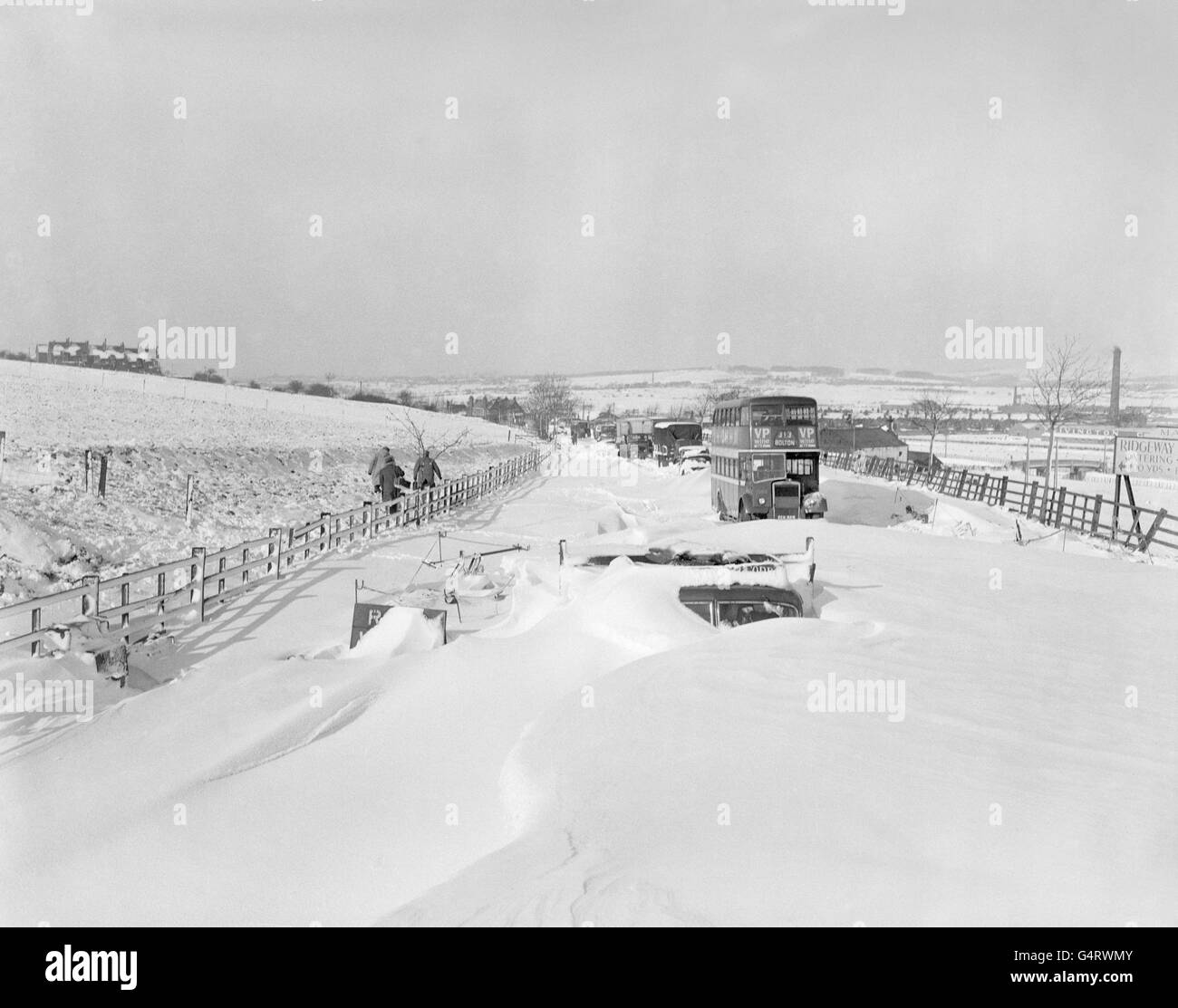 Meteo - Neve invernale - Lancashire Foto Stock