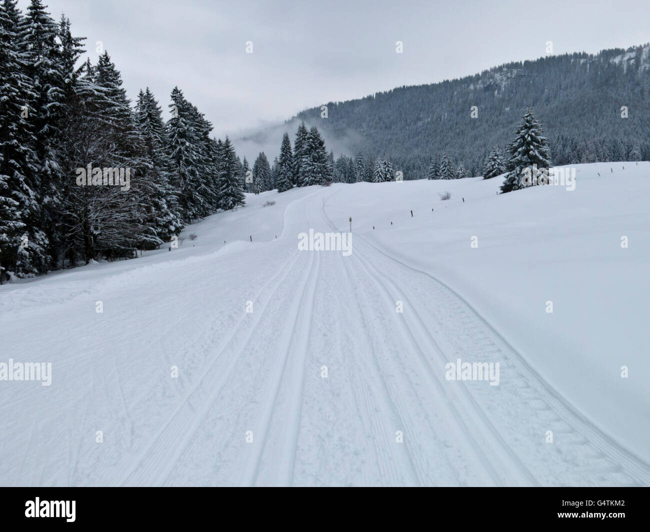Skigebiet in der Nähe von Reit-im-Winkl Foto Stock