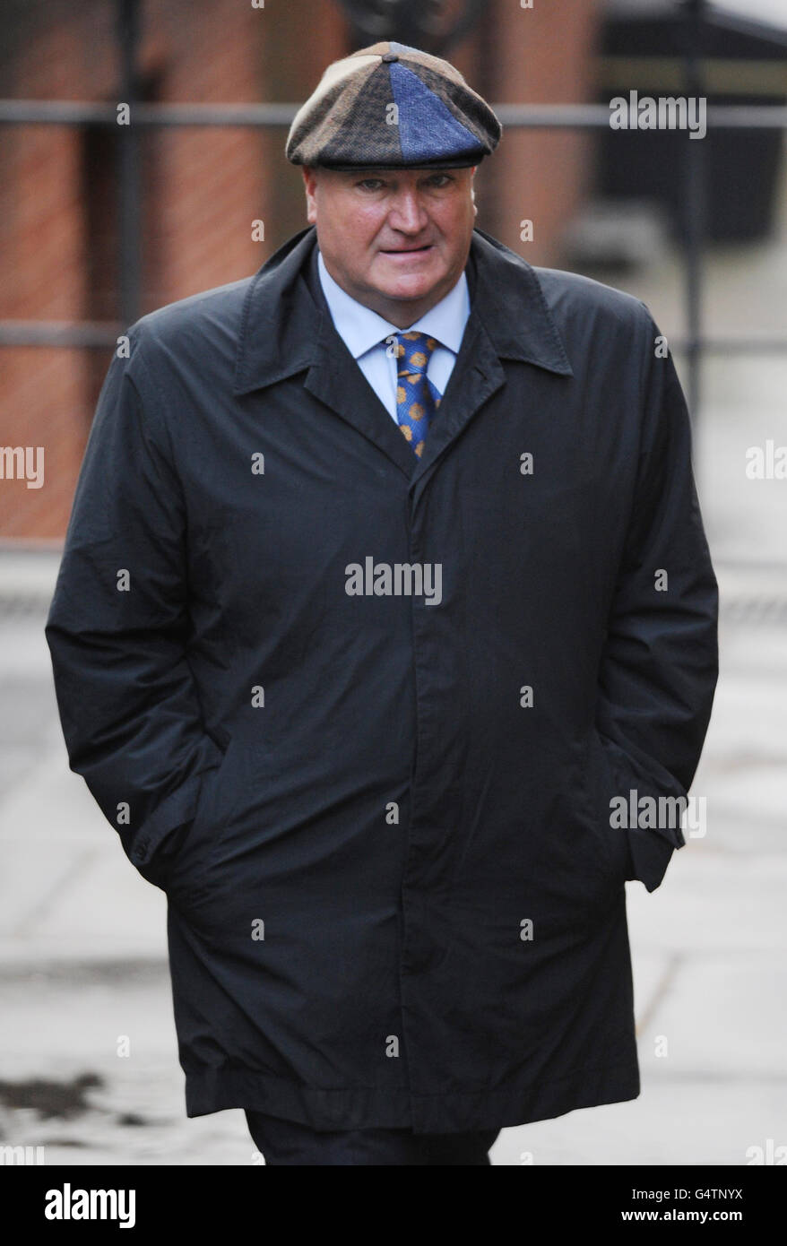 Il Segretario Generale della RMT Bob Crow arriva per dare prove alla Leveson Inquiry a Londra. Foto Stock