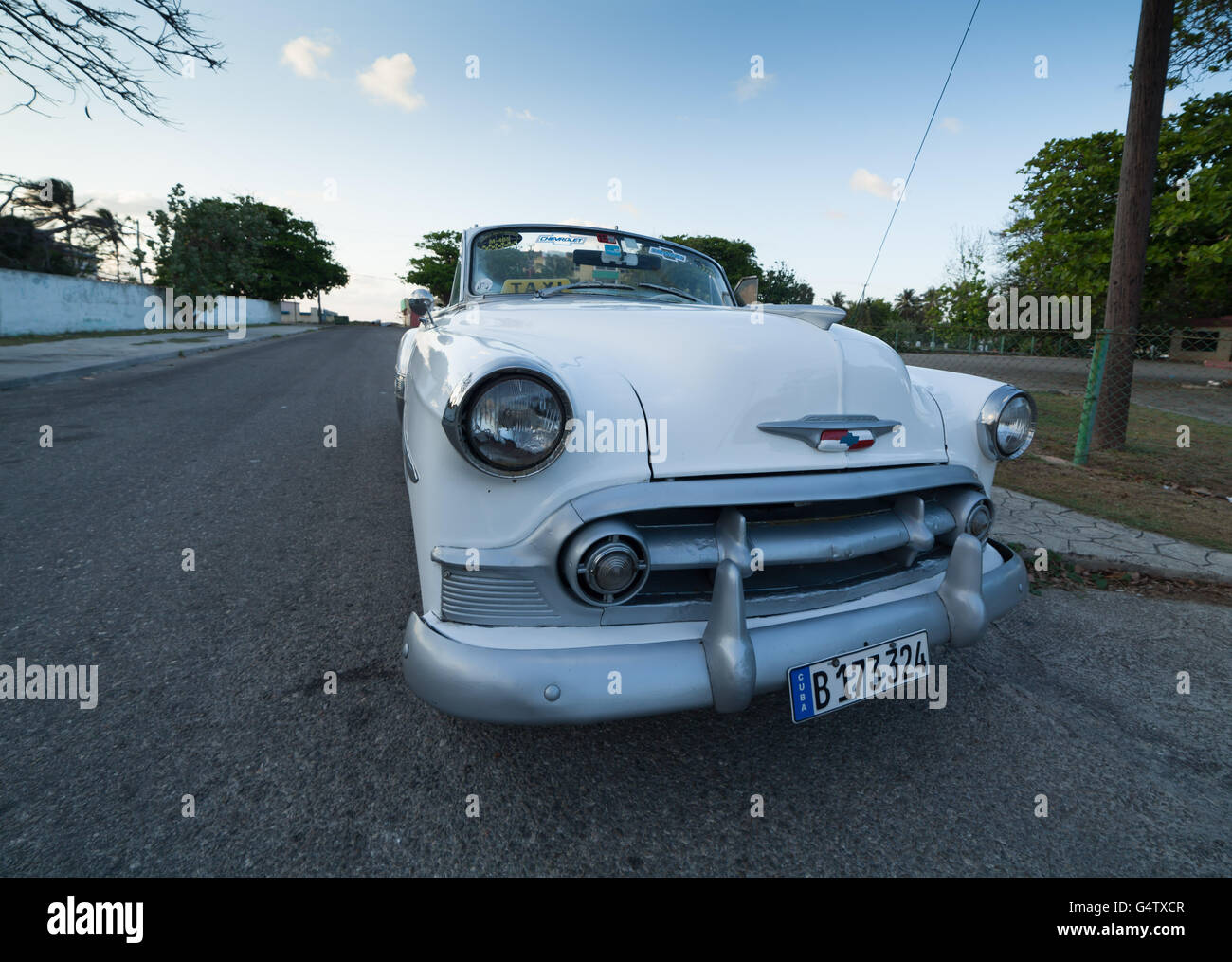 Vecchio 1930s-1959 American Chevrolet coupe Auto sono usati per taxi a Cuba. Foto Stock