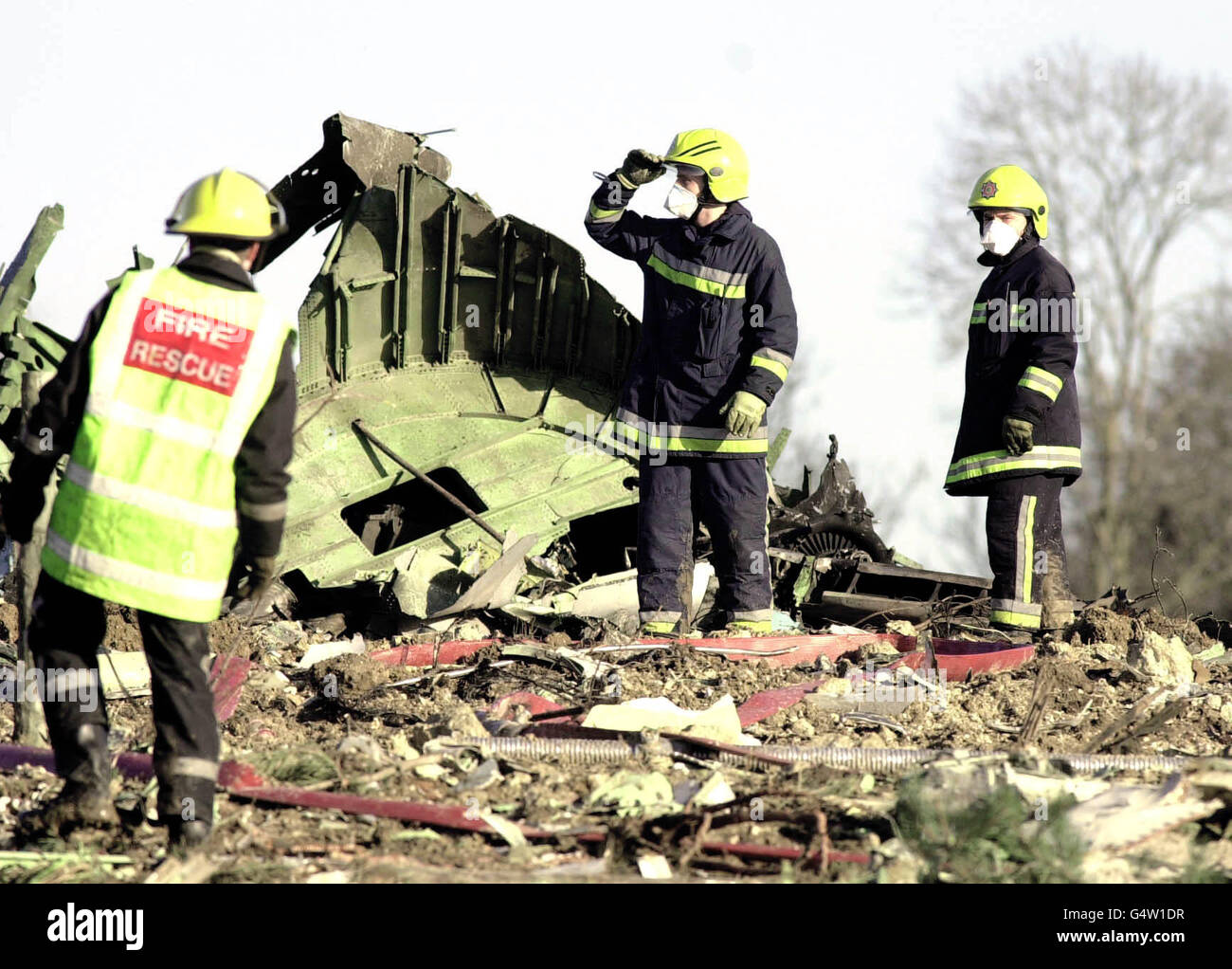 Scena di incidente di aria Foto Stock