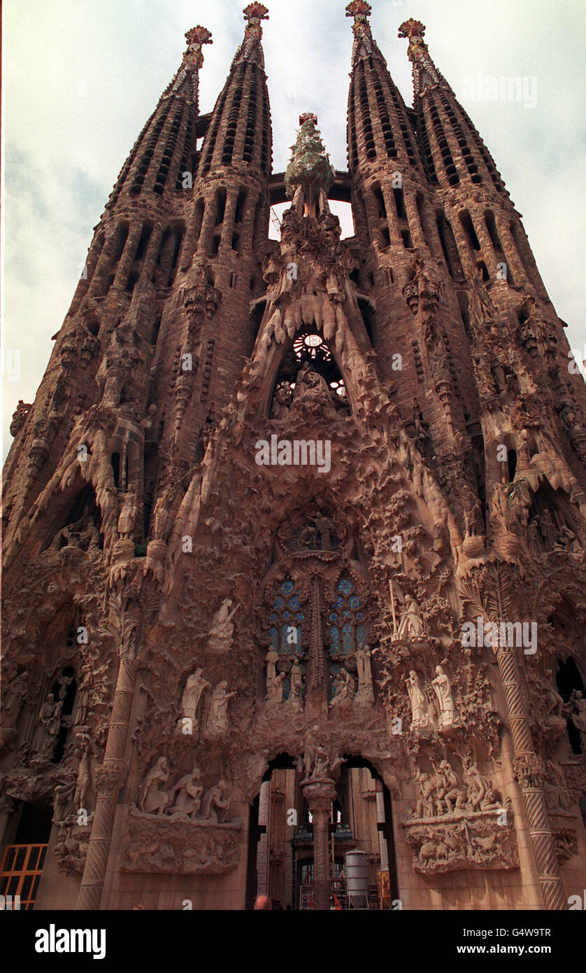La Cattedrale De la Sagrada Familia di Barcellona, di Antoni Gaudi. Foto Stock