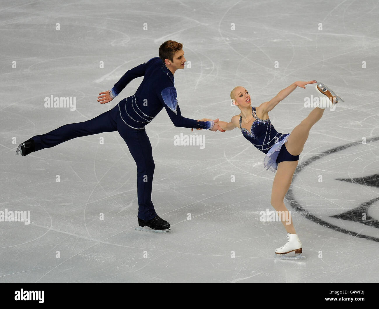 Stacey Kemp e David King della Gran Bretagna in azione nel programma breve Pairs durante i Campionati europei di Pattinaggio di figura alla Motorpoint Arena di Sheffield. Foto Stock Stacey Kemp e David King della Gran Bretagna in azione nel programma breve Pairs durante i Campionati europei di Pattinaggio di figura alla Motorpoint Arena di Sheffield. Foto Stock