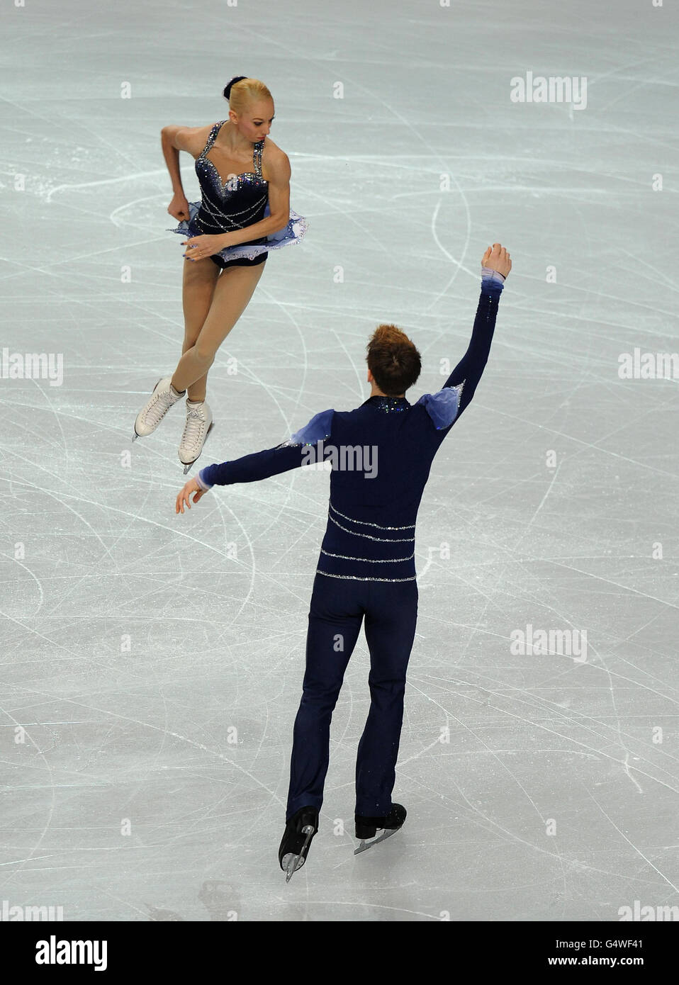 Stacey Kemp e David King della Gran Bretagna in azione nel programma breve Pairs durante i Campionati europei di Pattinaggio di figura alla Motorpoint Arena di Sheffield. Foto Stock Stacey Kemp e David King della Gran Bretagna in azione nel programma breve Pairs durante i Campionati europei di Pattinaggio di figura alla Motorpoint Arena di Sheffield. Foto Stock