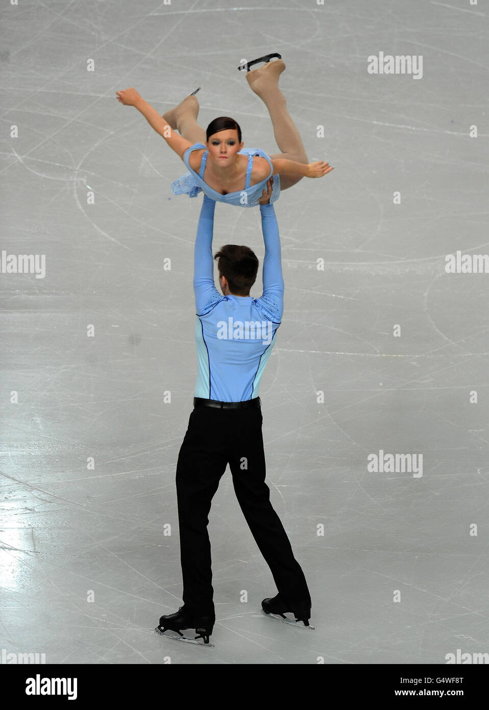 Great Britain's Sally Hoolin e James Hunt in azione durante il programma breve Pairs durante i Campionati europei di Pattinaggio di figura alla Motorpoint Arena, Sheffield. Foto Stock Great Britain's Sally Hoolin e James Hunt in azione durante il programma breve Pairs durante i Campionati europei di Pattinaggio di figura alla Motorpoint Arena, Sheffield. Foto Stock