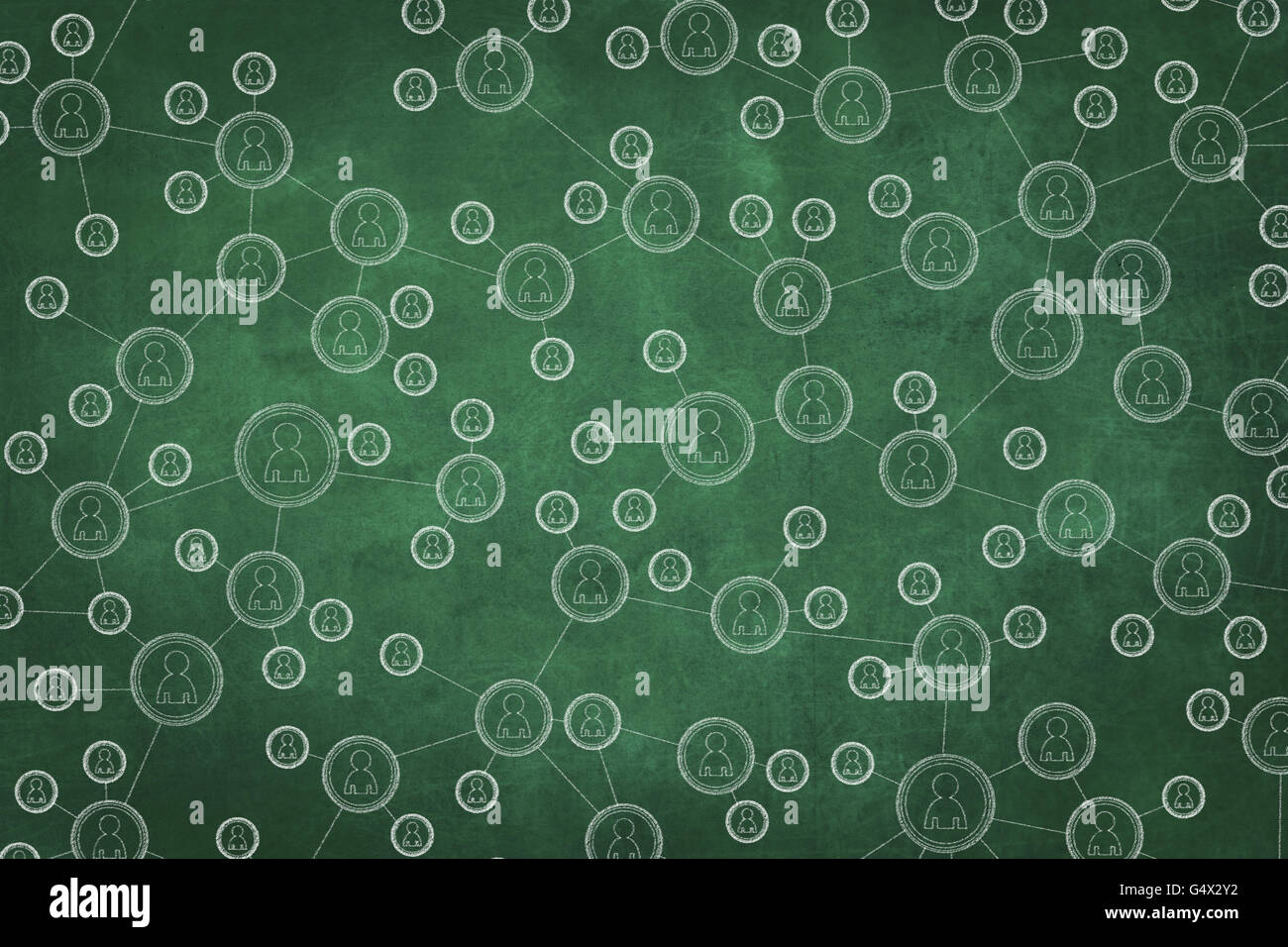 Social media rete comunitaria - illustrazione sulla lavagna Foto Stock