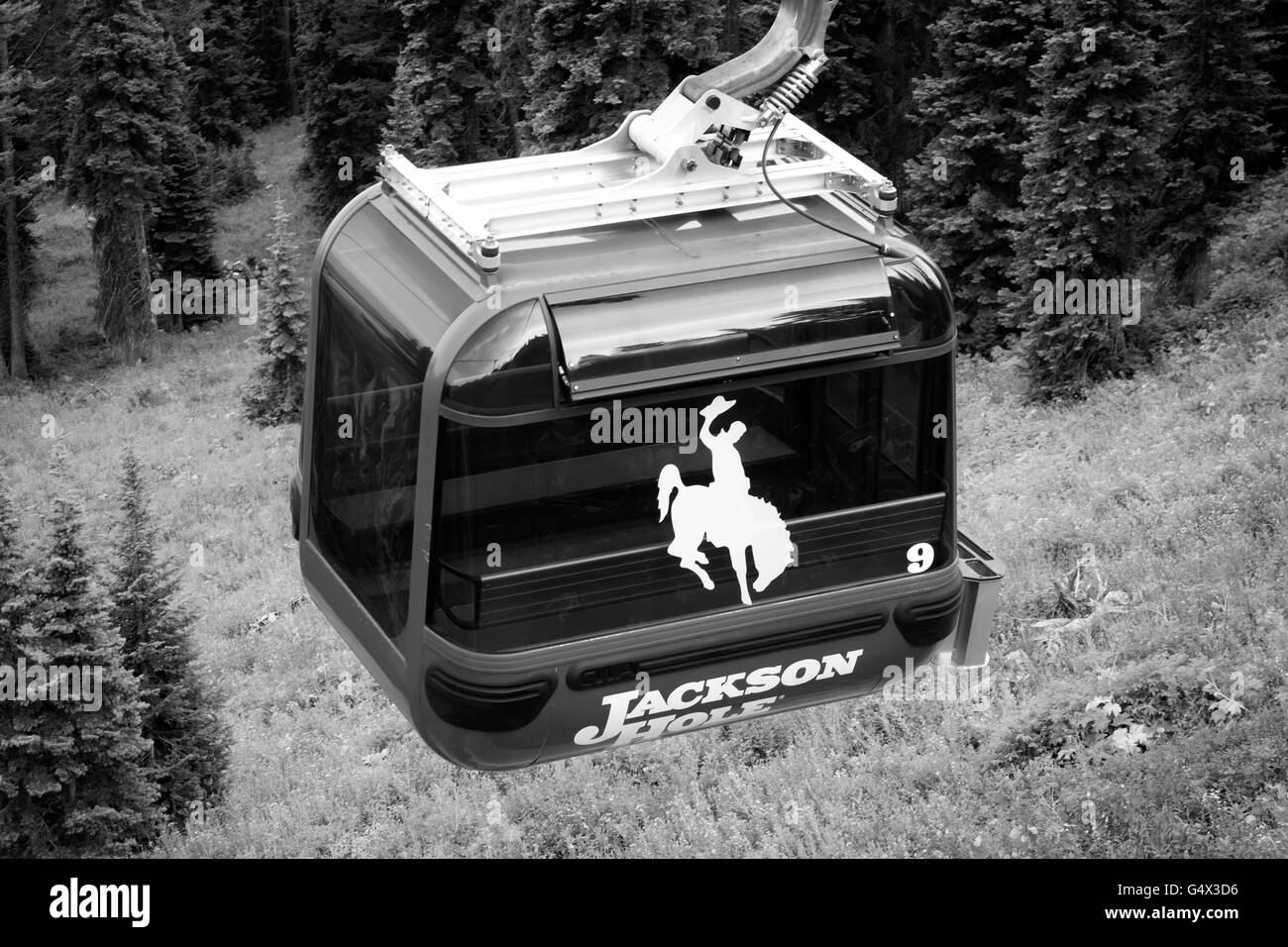 La funivia a Jackson Hole negli Stati Uniti Foto Stock