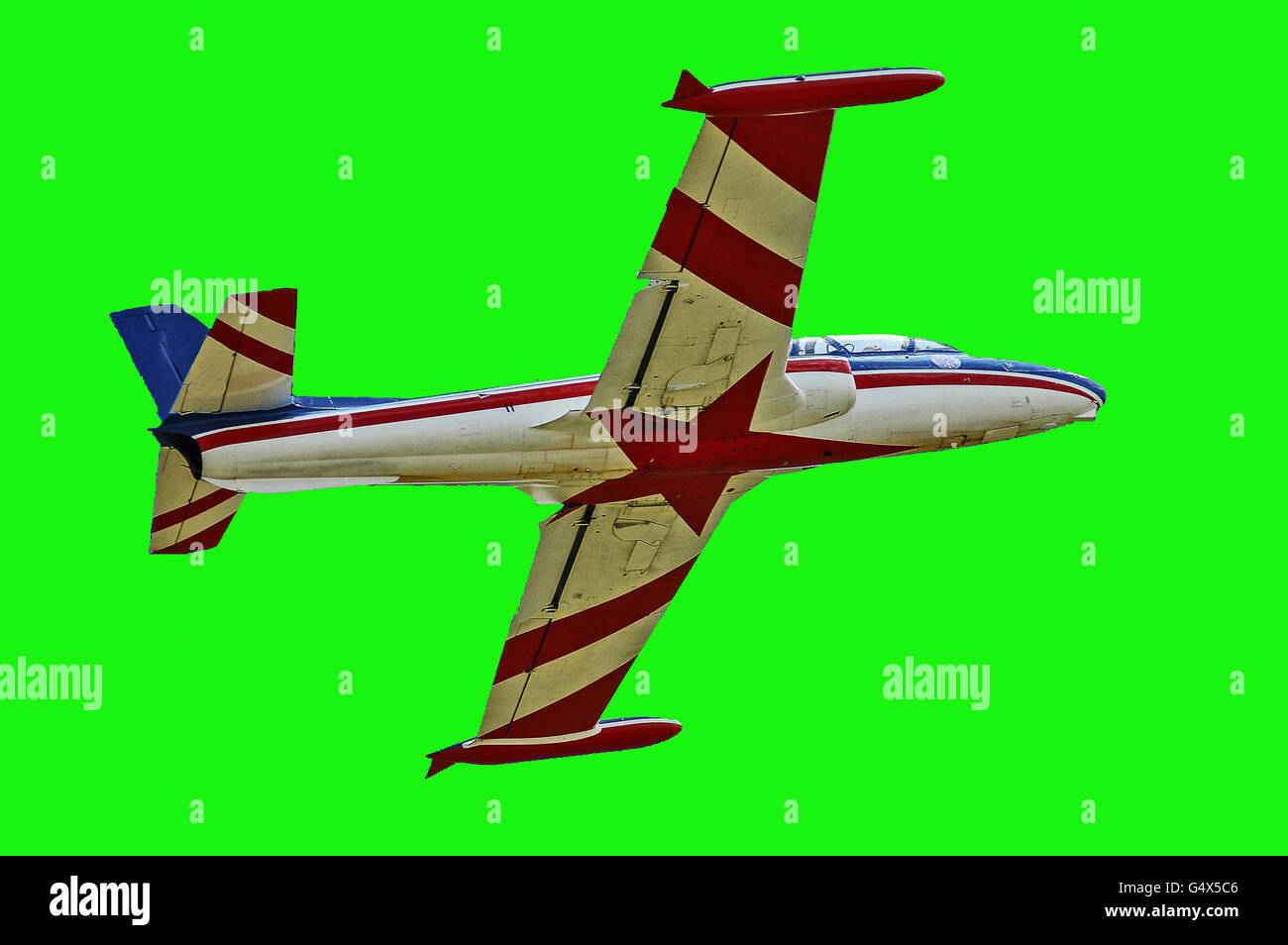 La vecchia scuola aereo militare che sorvolano. Foto Stock