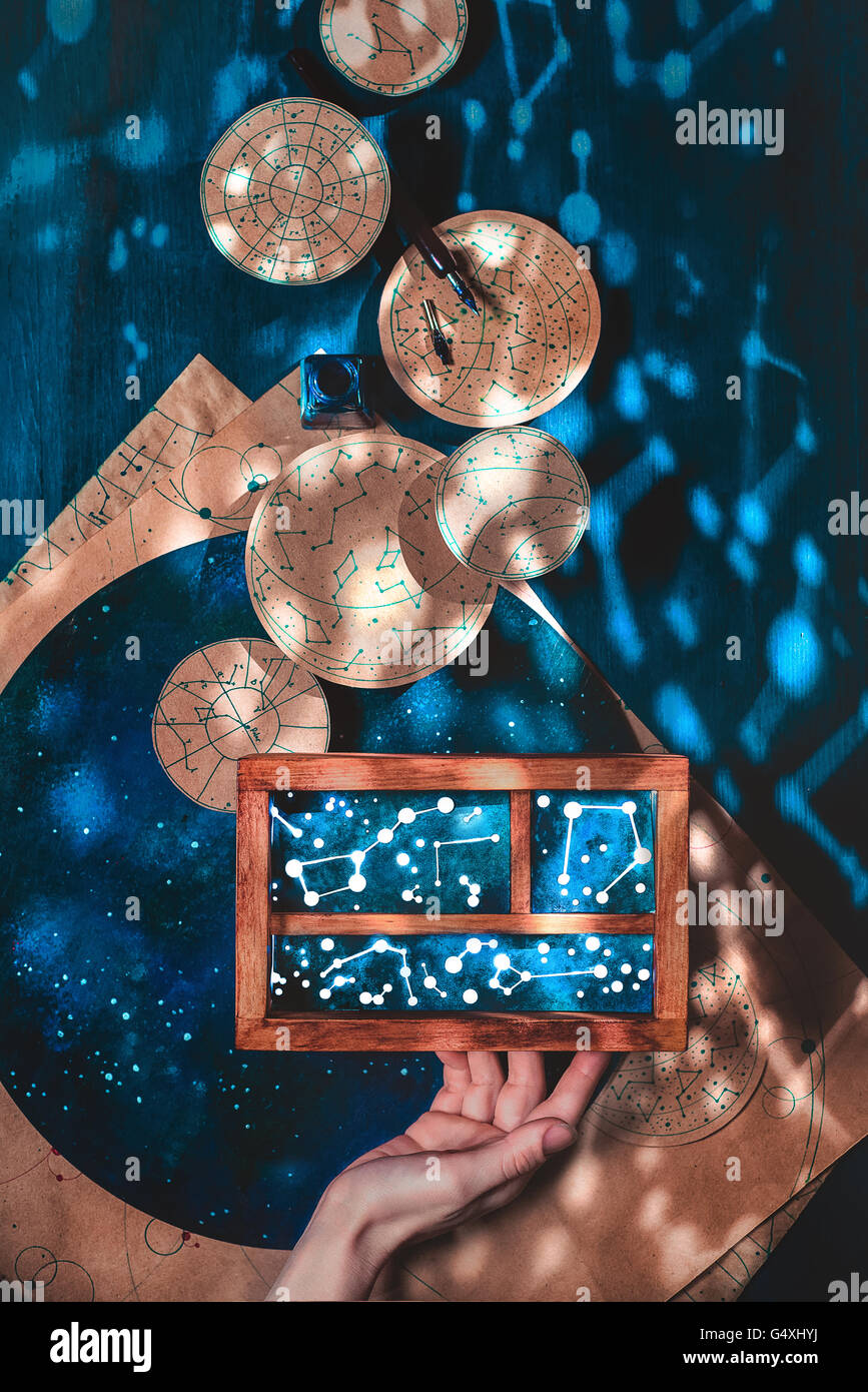 Per ricordo stargazers. Stash di cielo stellato Foto Stock