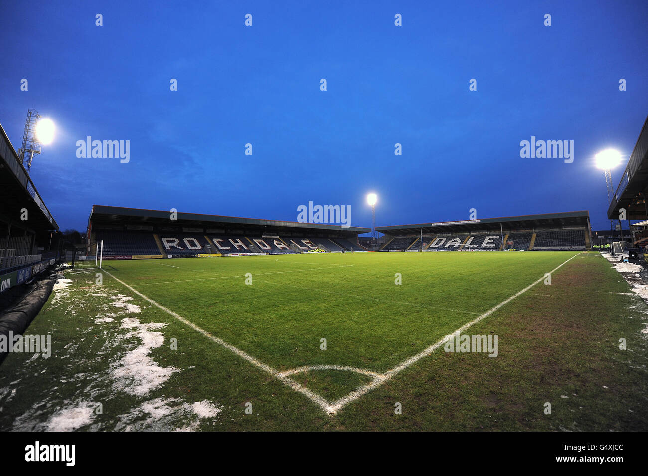 Calcio - Npower Football League One - Rochdale v Bury - Spotland. Una vista del campo dall'interno del Spotland Foto Stock