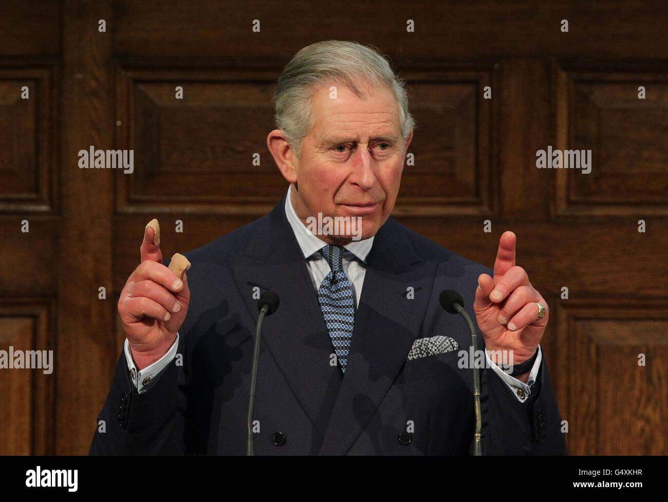 Il Principe di Galles ha tenuto una conferenza sull'ingegneria civile e la sostenibilità in un evento congiunto Institution of Civil Engineers e Halcrow, presso l'Institution of Civil Engineers nel centro di londra. Foto Stock