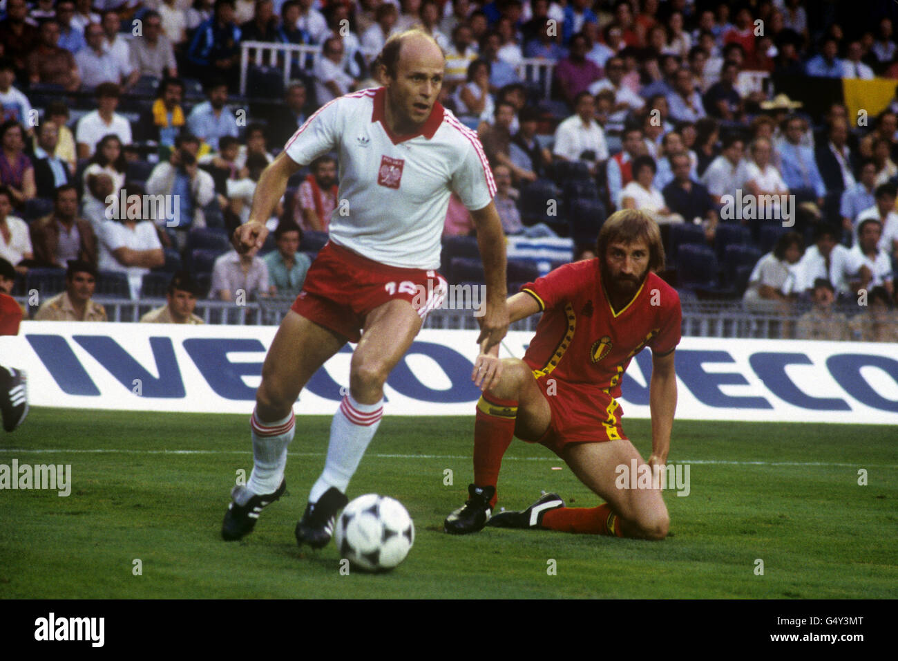 Calcio - Coppa del Mondo FIFA SPAGNA 82 - Secondo round - GRUPPO A - Polonia v Belgio - Camp Nou, Barcellona Foto Stock