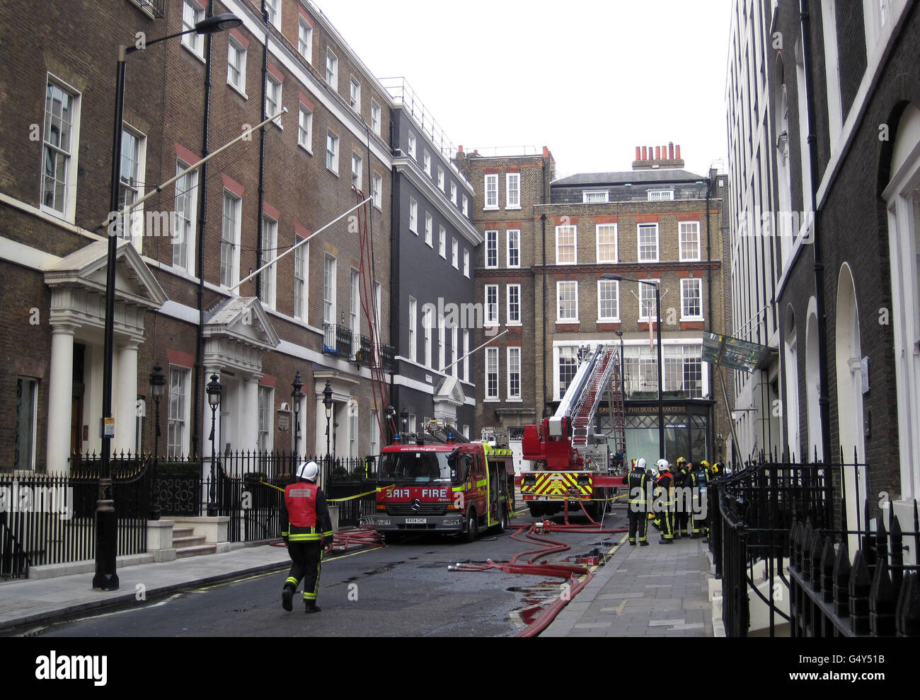 Fuoco di Mayfair Foto Stock