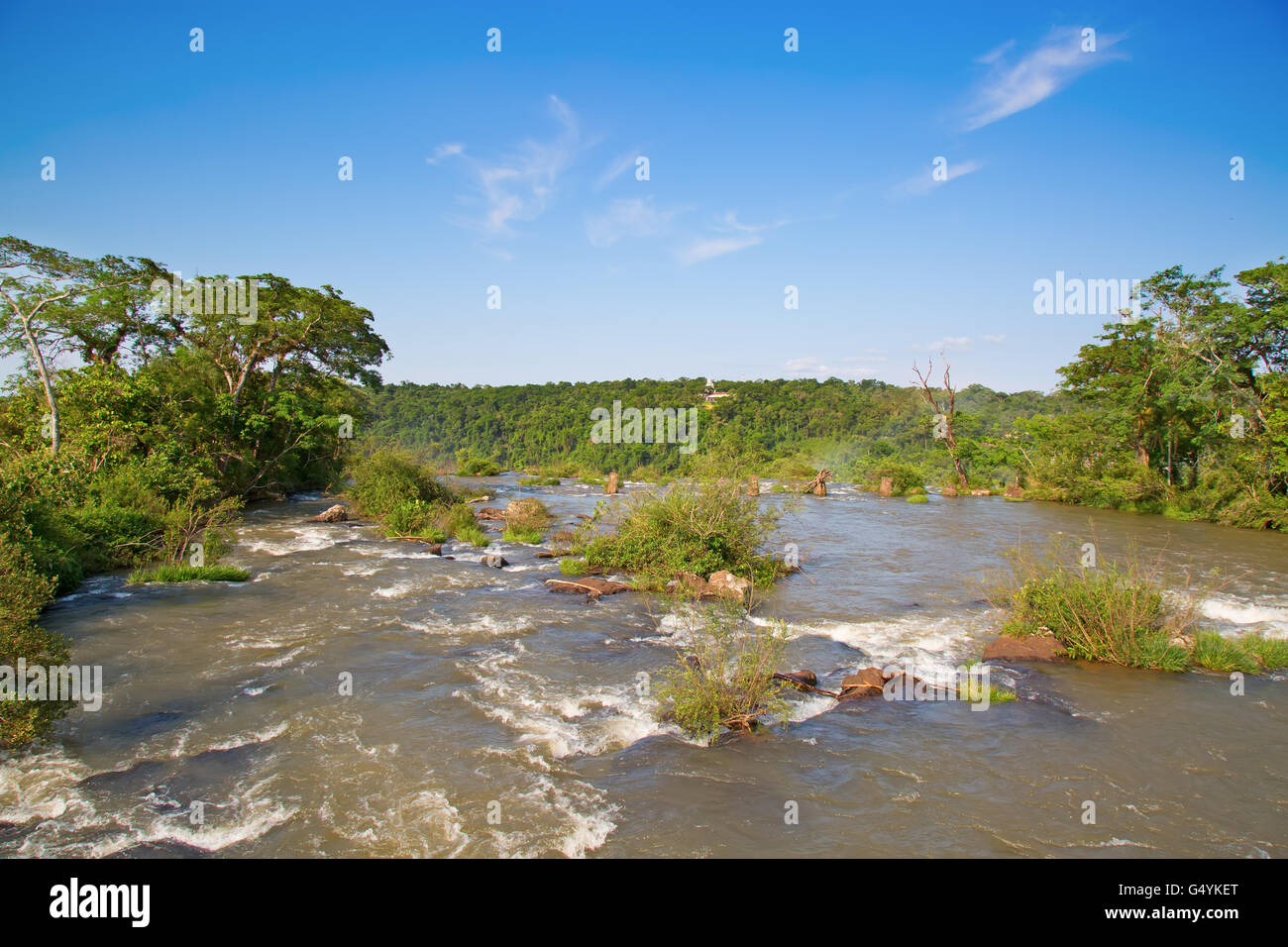 Fiume Parana il confine tra Brasile e Argentina Foto Stock