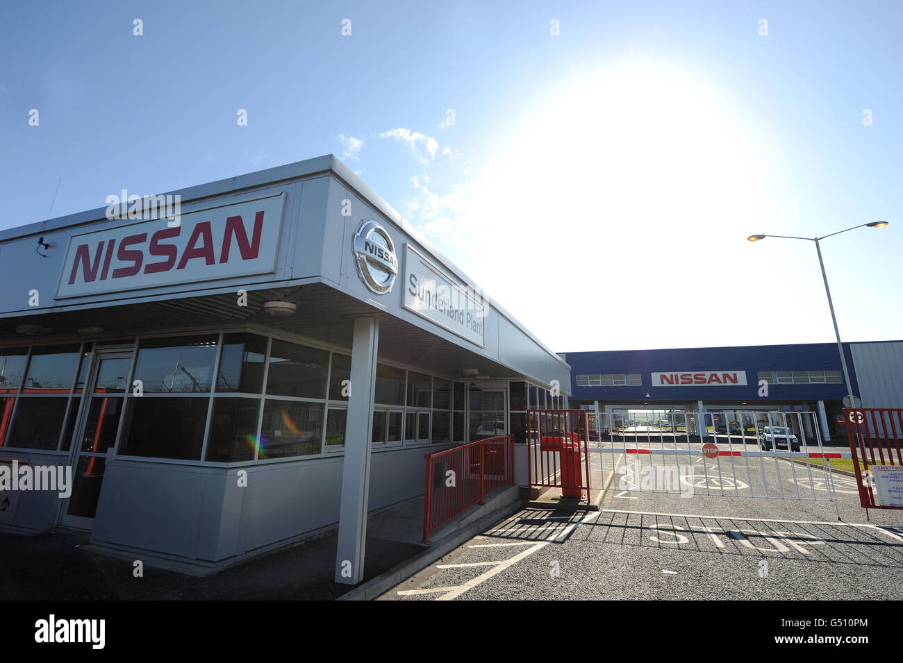 Una visione generale della Nissan Factory di Sunderland, in quanto il gigante automobilistico giapponese oggi fornirà un enorme impulso all'economia annunciando piani per costruire un nuovo modello nella sua fabbrica britannica con un programma di investimento di 125 milioni di sterline, creando 2,000 nuovi posti di lavoro. Foto Stock