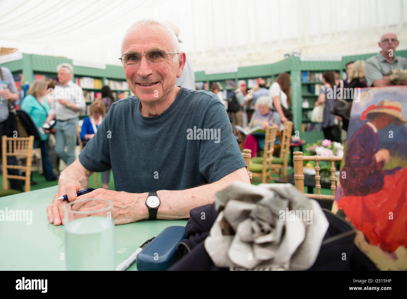 Pietro Signore gallese, storico dell'arte, l'Hay Festival della letteratura e delle arti, maggio-giugno 2016 Foto Stock