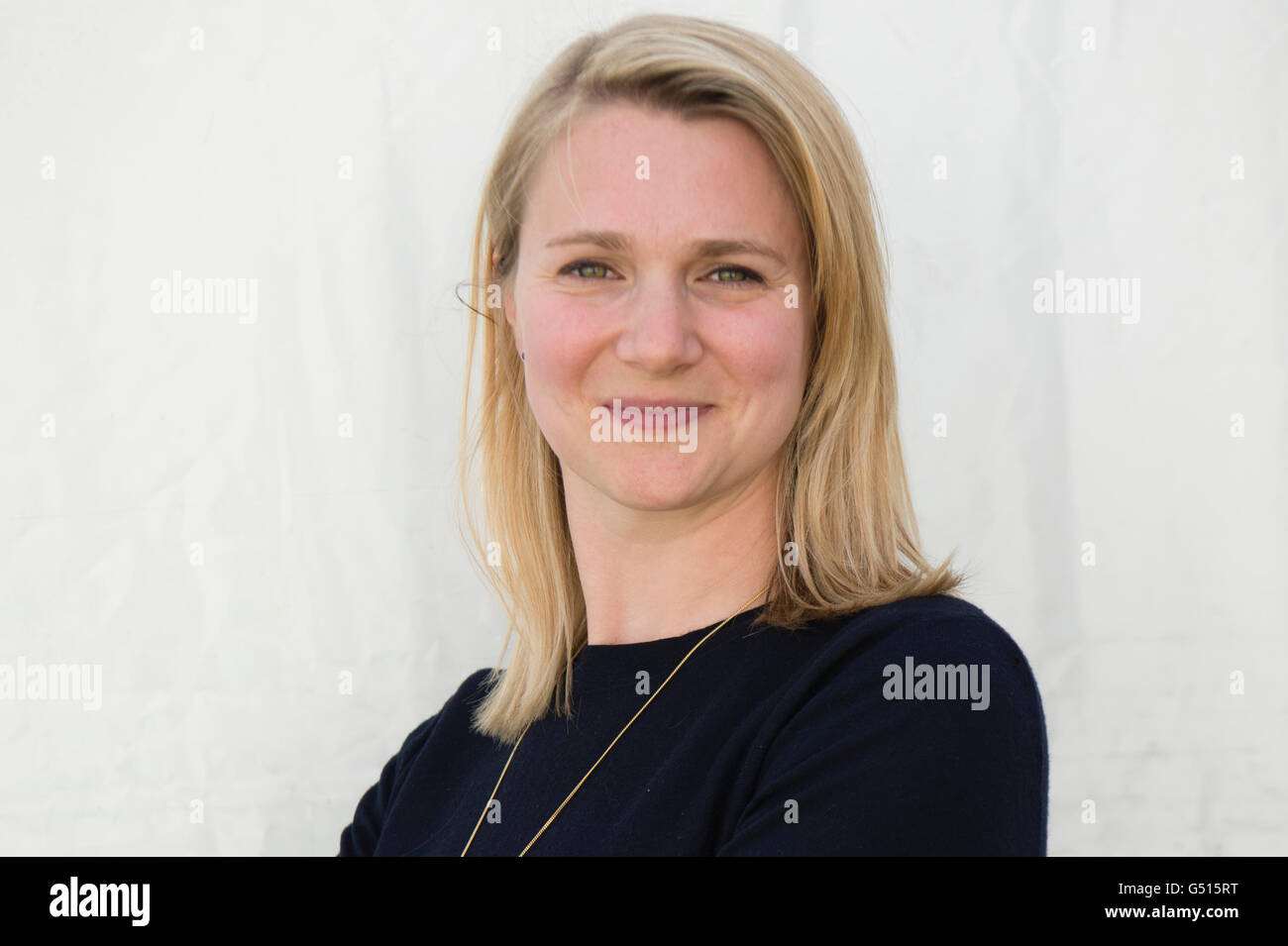 CHARLOTTE McDONALD-Gibson, giornalista sulle questioni europee, la Hay Festival della letteratura e delle arti, maggio-giugno 2016 Foto Stock