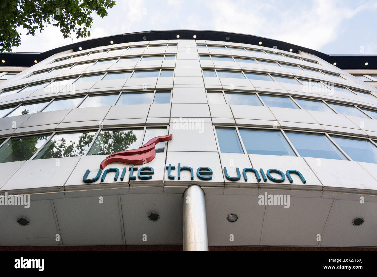 Digital Signage nella parte anteriore del Unite sedi dell'Unione. Unire la Gran Bretagna è il più grande sindacato con 1,42 milioni di membri. Foto Stock