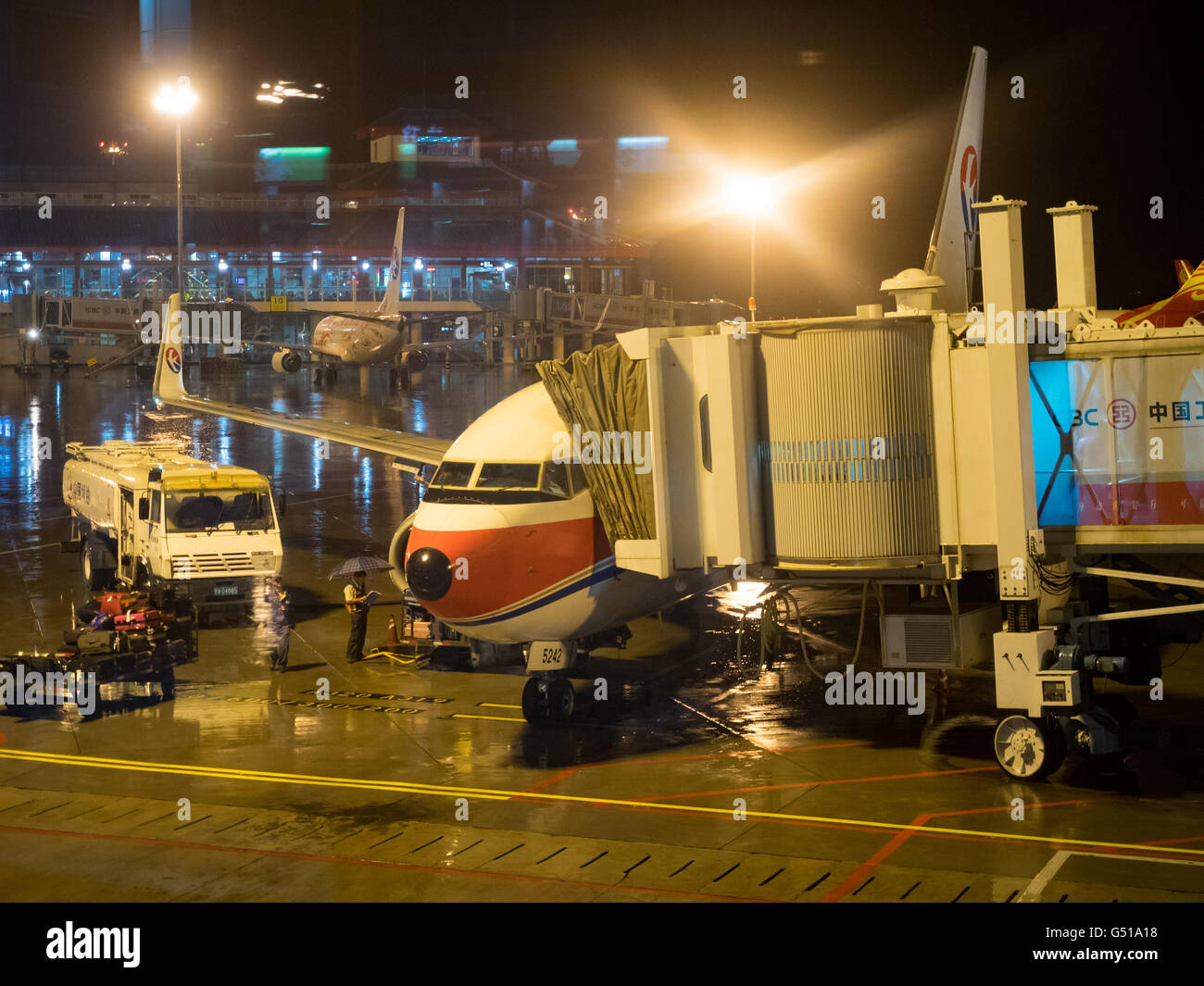 Cina Yunnan Sheng, Lijiang Shi, notte all aeroporto di Lijang Foto Stock