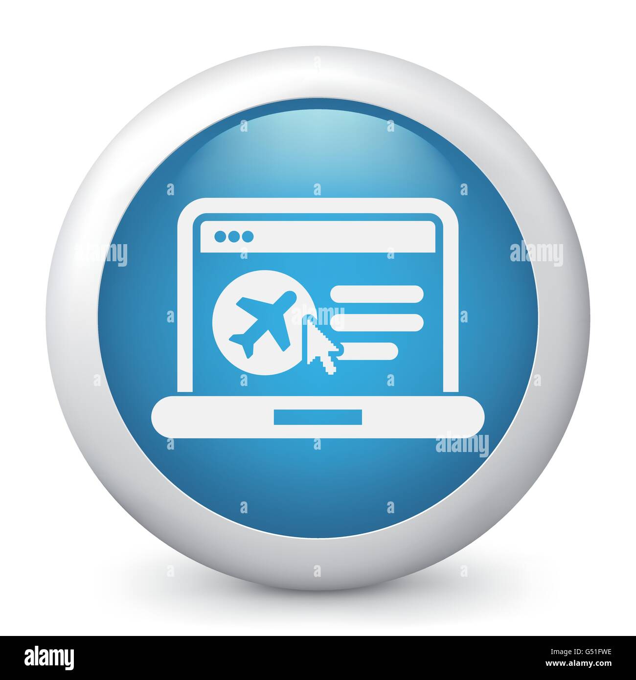 Icona di prenotazione del biglietto aereo su web agency Illustrazione Vettoriale