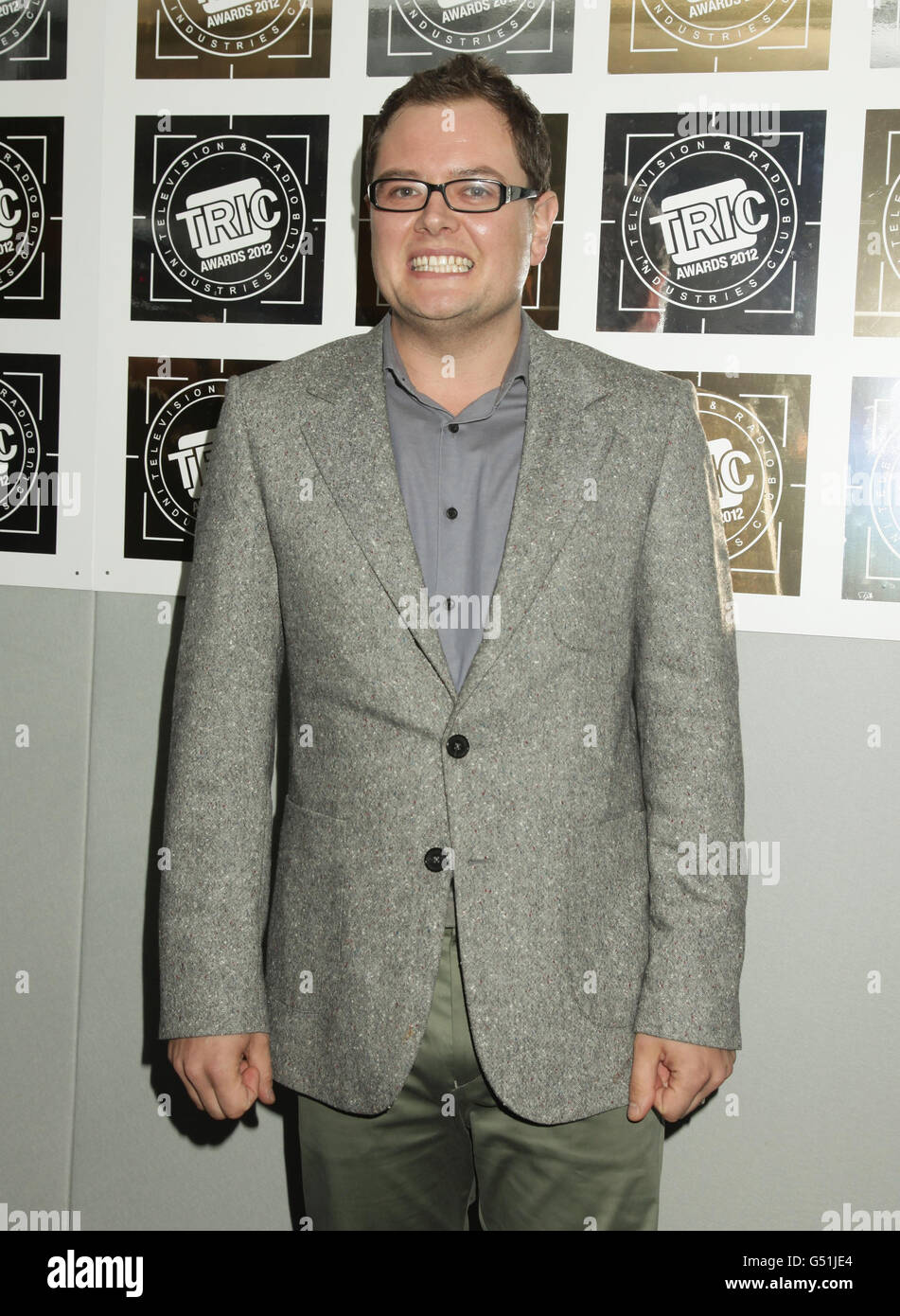 Alan Carr in arrivo per il Television and radio Industries Club (TRIC) Awards, al Grosvenor House Hotel on Park Lane, nel centro di Londra. Foto Stock