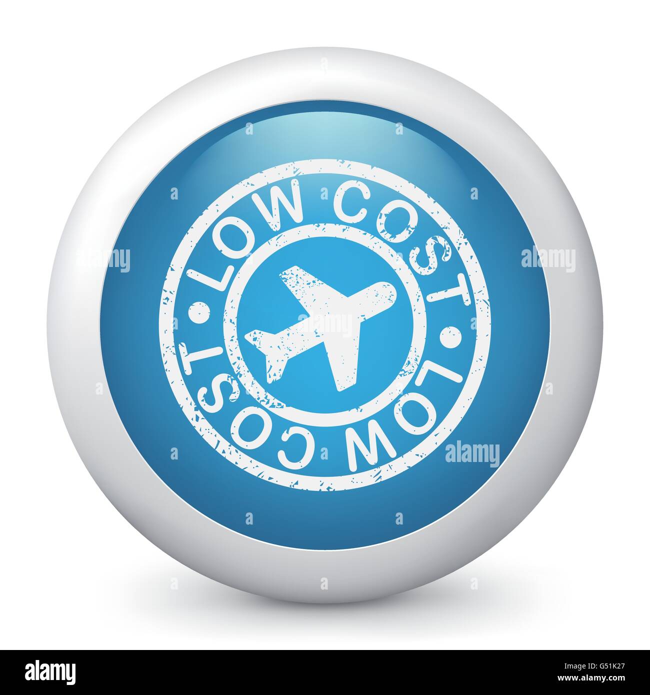 Compagnia aerea a basso costo stilizzato icona grunge Illustrazione Vettoriale