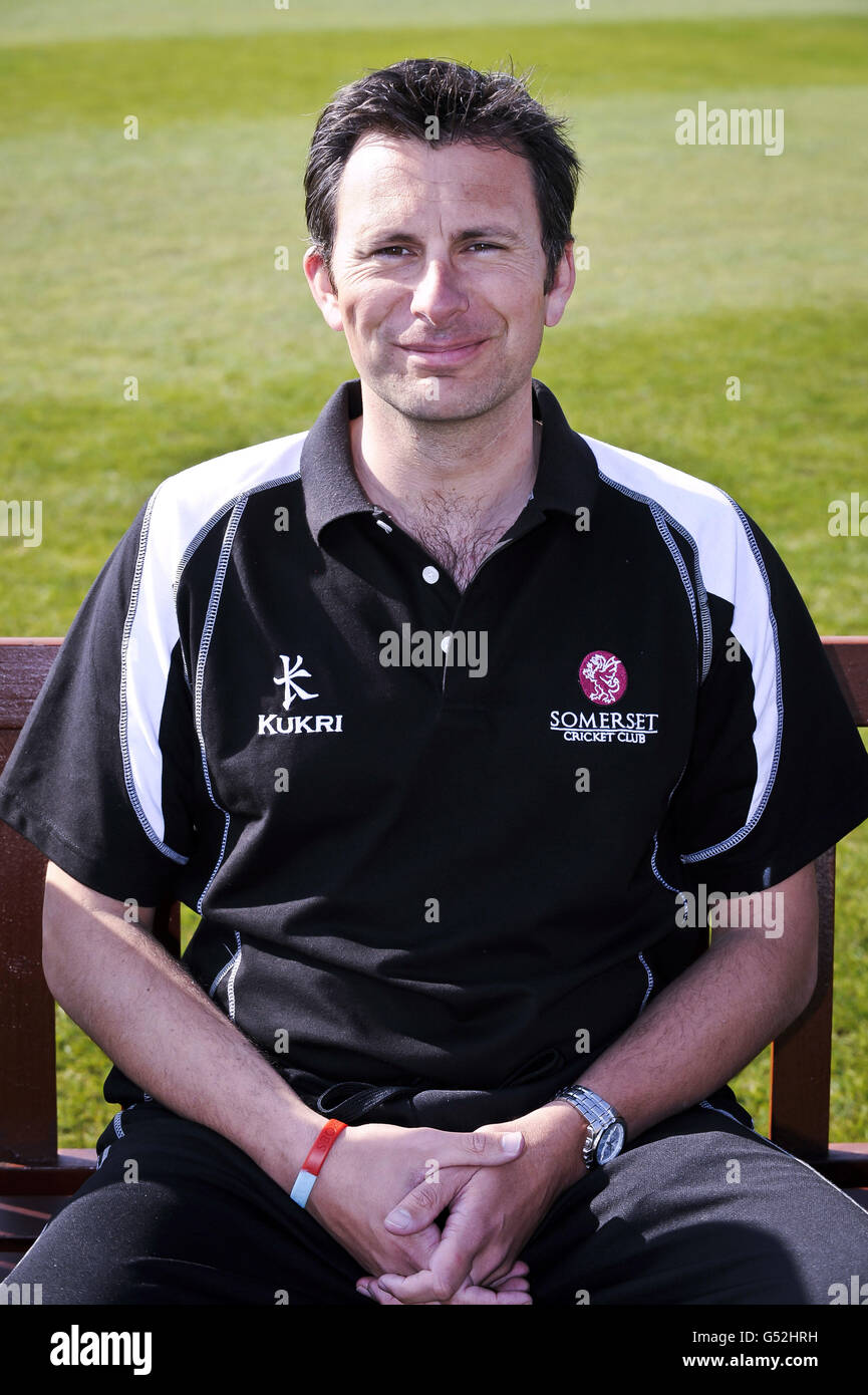 Cricket - 2012 Somerset Photocall - County Ground. Squadra di cricket Somerset psicologo sportivo John Pitts. Foto Stock