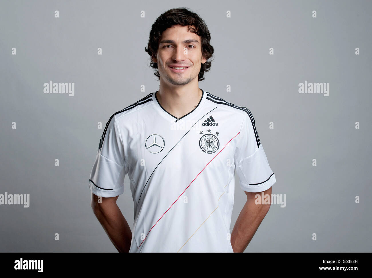 Mats Hummels, al ritratto ufficiale sessione fotografica del tedesco gli uomini della nazionale di calcio, il 14.11.2011, Amburgo Foto Stock