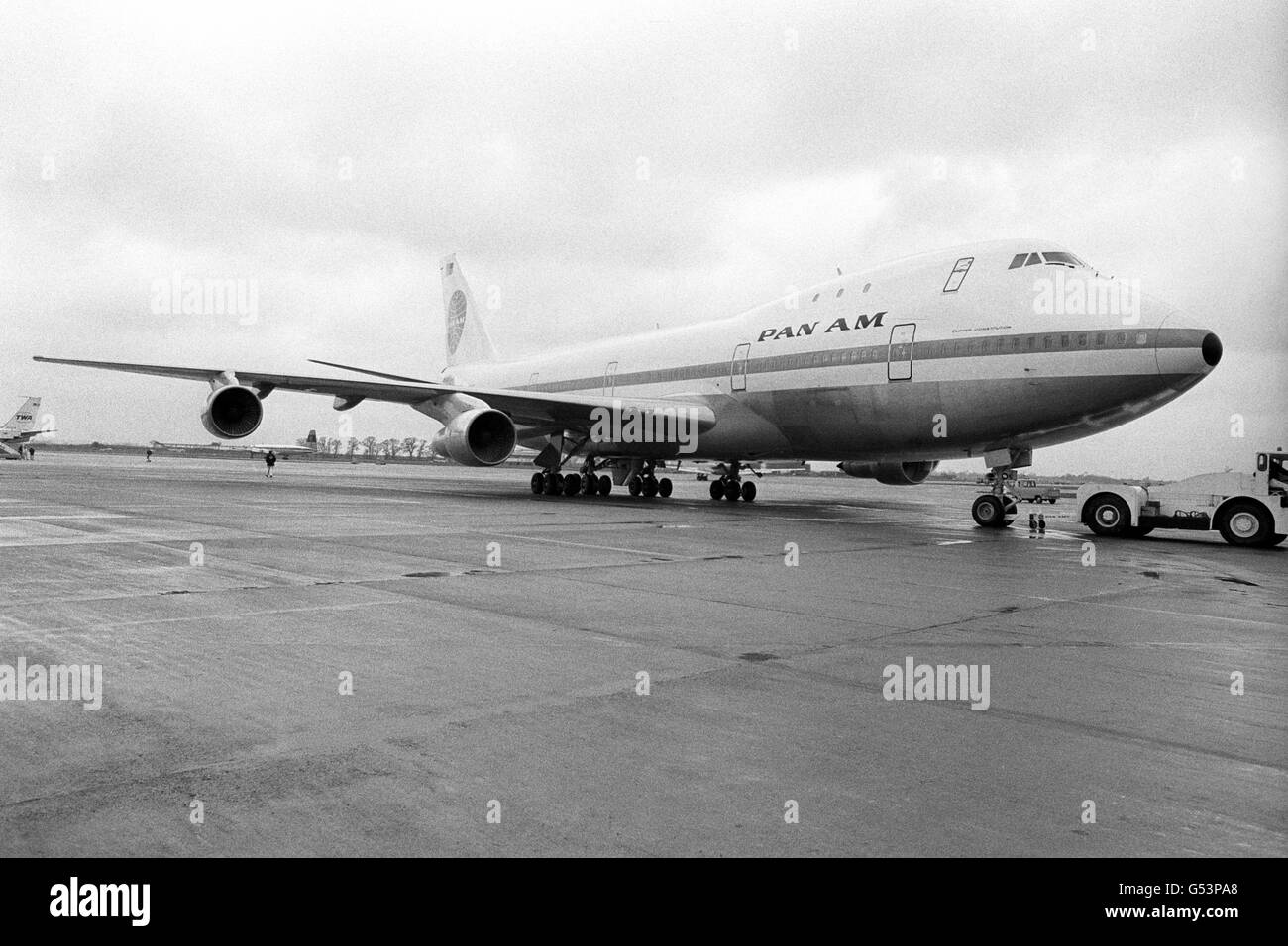 Pan American Airways, nuovo jet boeing 747 jumbo all'aeroporto di Heathrow. Foto Stock