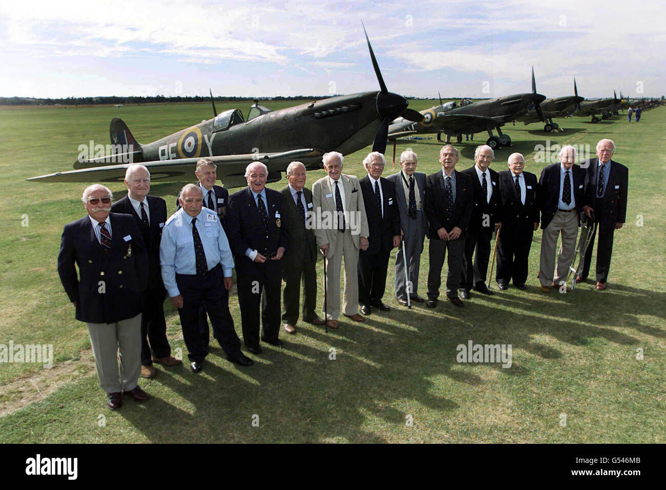 Duxford Air Show Spitfire veterani Foto Stock