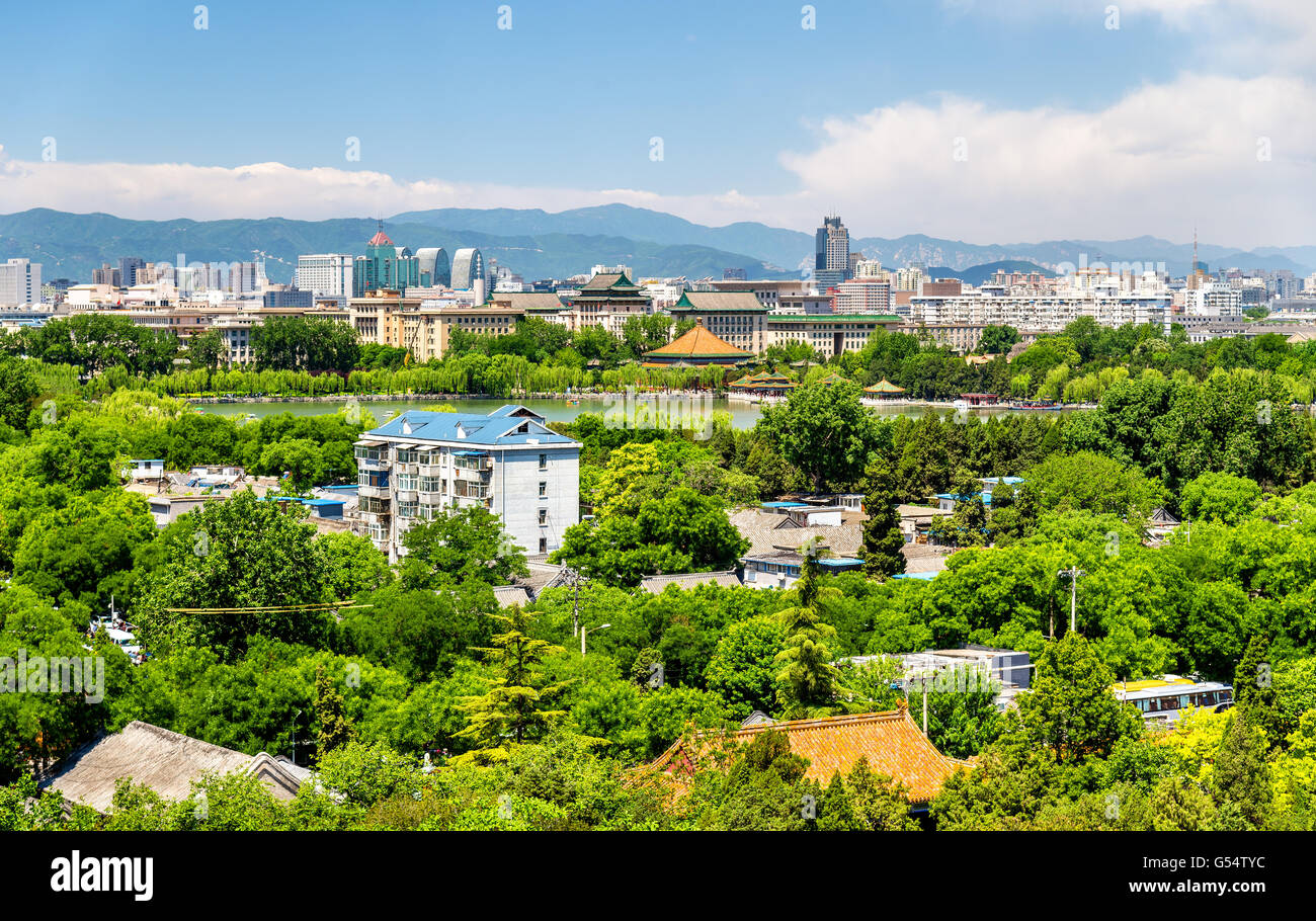 Vista della città di Pechino dal Parco Jingshan Foto Stock