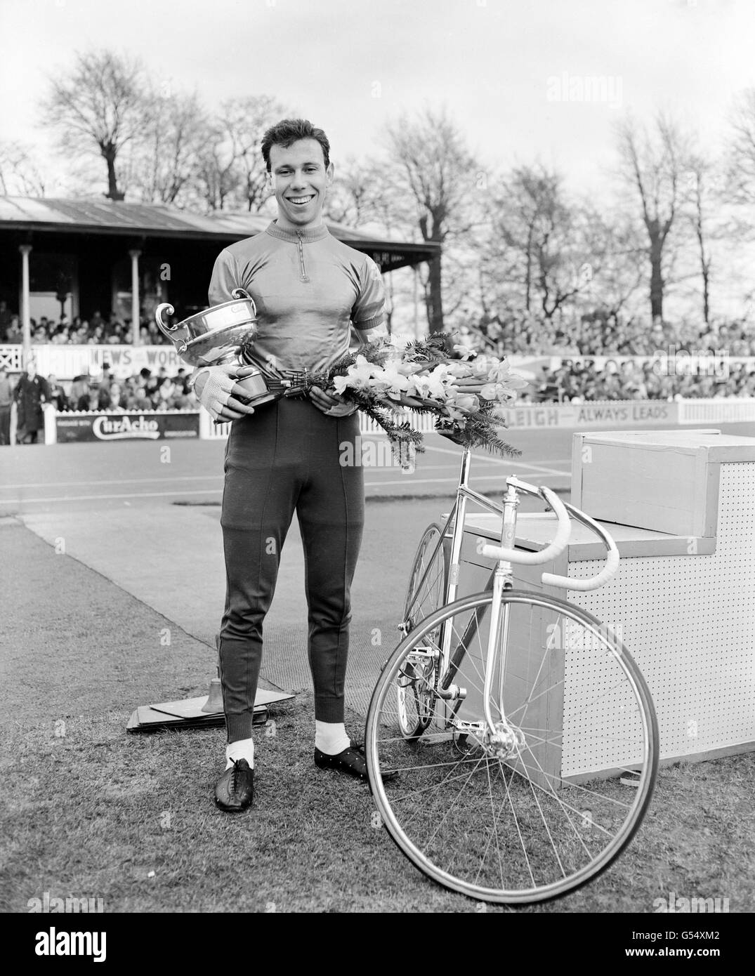 Barry Hoban (Wakefield), campione britannico di 4,000 metri, che ha vinto i nove giri Pursuit. Foto Stock