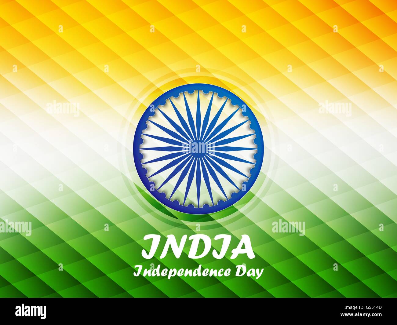 Felice Giorno Di Indipendenza in India. Il 15 di agosto. Indipendenza indiana giorno geometrica astratta sfondo con Ashoka ruota Illustrazione Vettoriale
