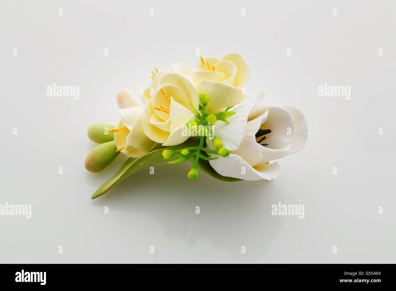 Bella boutonniere per matrimoni Foto Stock