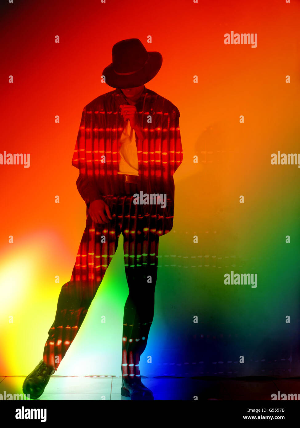 Un Michael Jackson impersonator Foto Stock