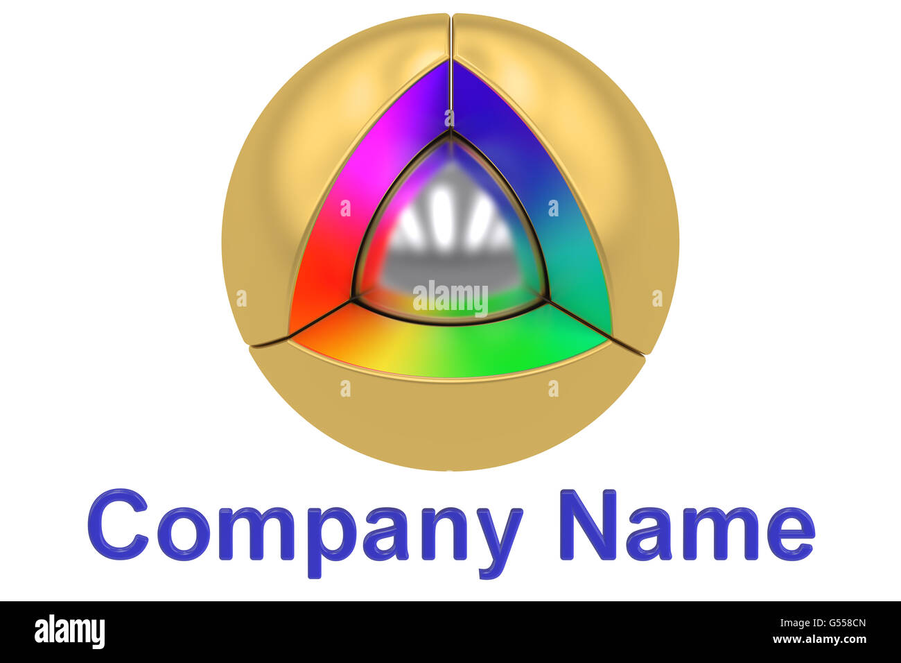 Business, Company logo design 3D rendering isolati su sfondo bianco Foto Stock