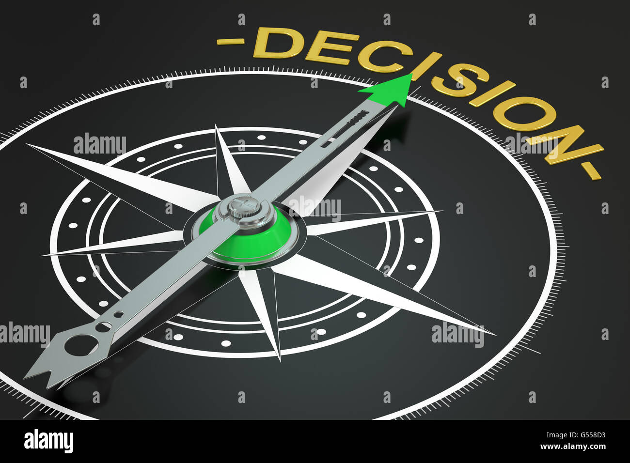 Decisione concetto bussola, rendering 3D Foto Stock Decisione concetto bussola, rendering 3D Foto Stock