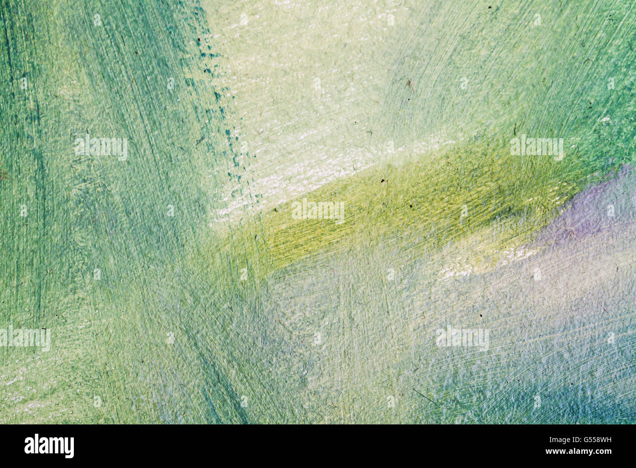 Abstract della pittura a olio, sfondo blu e verde i tratti di pennello Foto Stock