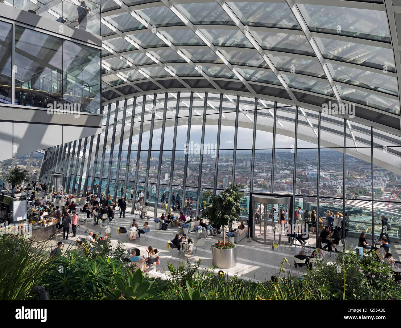 Vista del cielo Garden di Londra Foto Stock