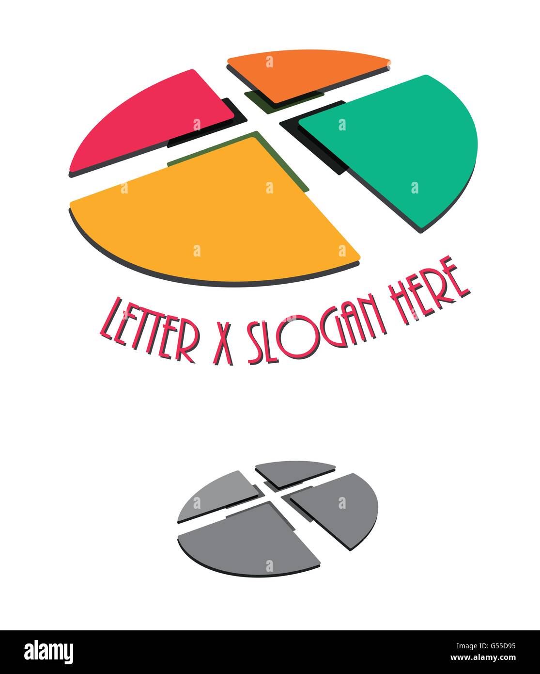 Lettera x simbolo di identità aziendale logo design vettoriali Illustrazione Vettoriale