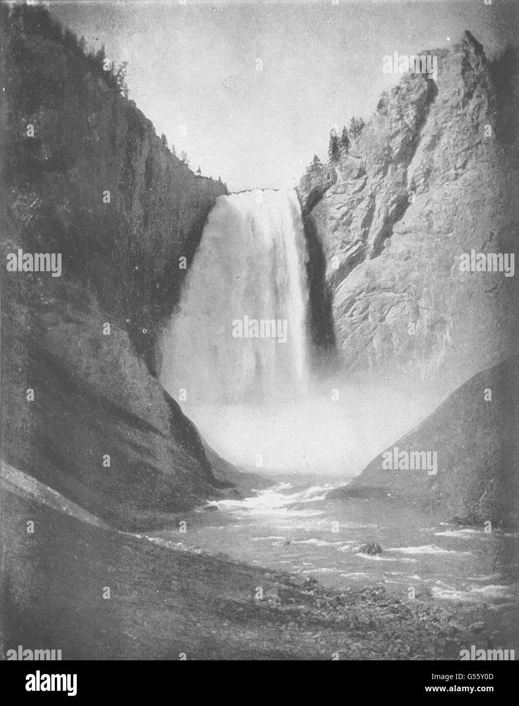 WYOMING: Bridal-Veil rientrano nel parco di Yellowstone, antica stampa 1907 Foto Stock