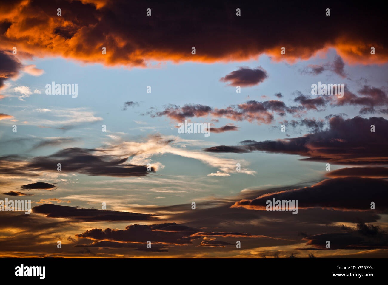 Tramonto e nuvole, Islanda Foto Stock