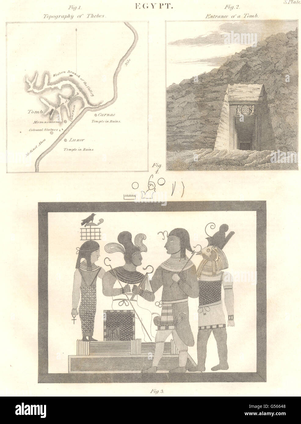 Egitto: Topografia di Tebe. Ingresso di una tomba. (Oxford enciclopedia), 1830 Foto Stock
