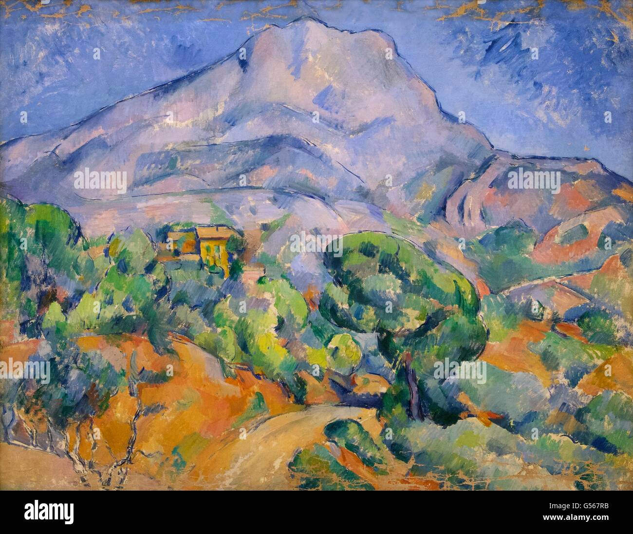 Mont Sainte-Victoire al di sopra del Tholonet Road di Paul Cezanne, 1896-1898, Stato Hermitage Museum di San Pietroburgo, Russia Foto Stock