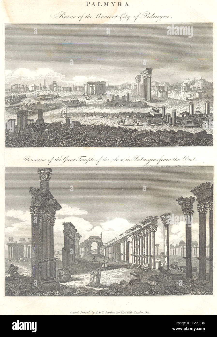 Siria: i ruderi della antica città di Palmyra; grande tempio del sole, 1830 Foto Stock