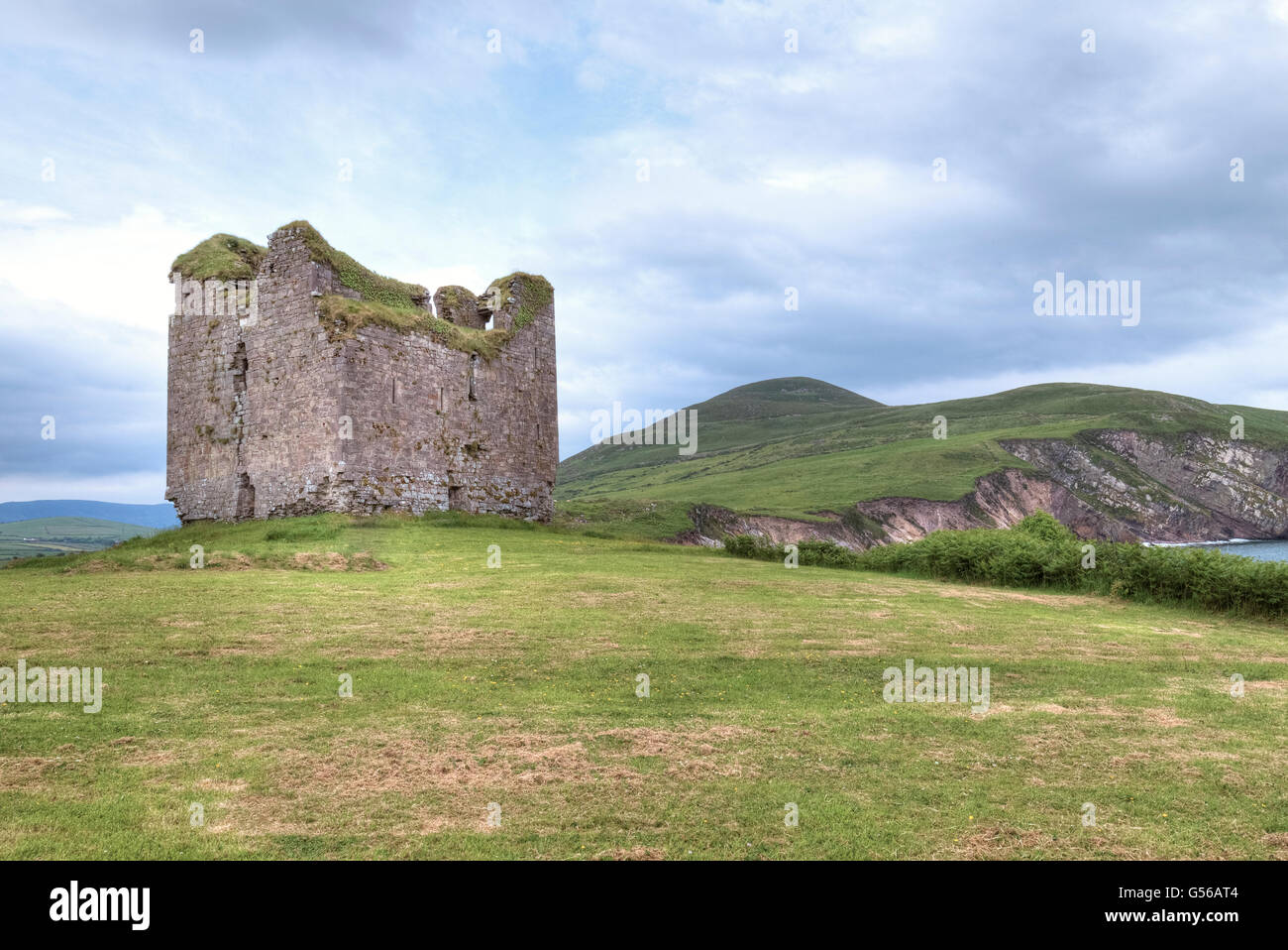 Minard Castle, penisola di Dingle, nella contea di Kerry, Irlanda Foto Stock